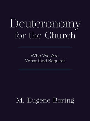 cover image of Deuteronomy for the Church